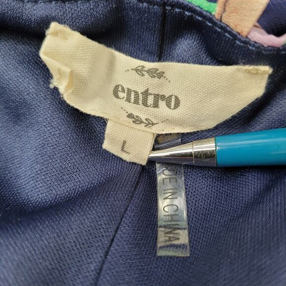 entro Navy Floral Strappy Dress size Large - Picture 6 of 14